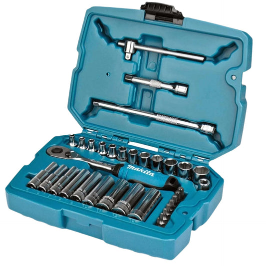 Makita 34-Piece Socket and Accessory Tool Kit – Ideal for DIY and Professional Use